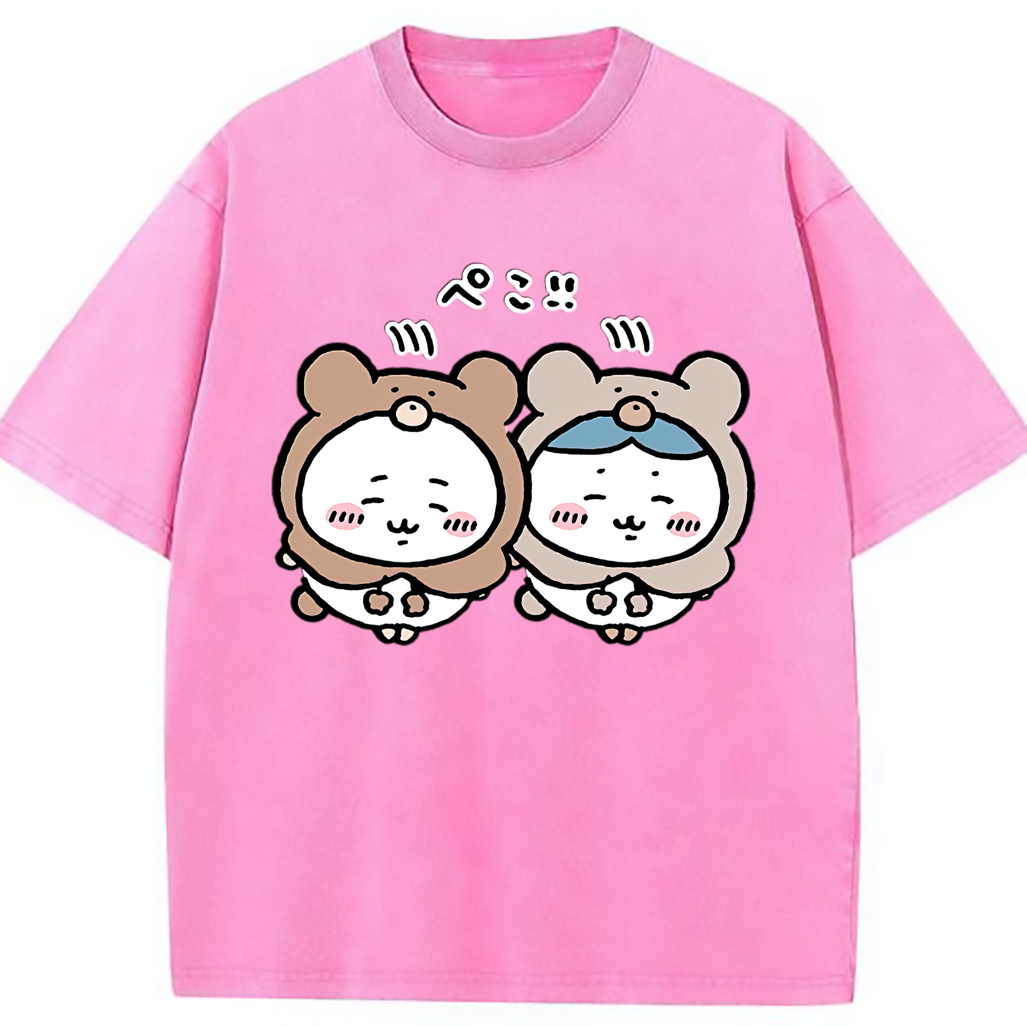 （画像用） ちいかわ ハチワレ Chii-kawa hachiware 綿100% ヴィンテージ風 半袖Tシャツ（フロントプリント）